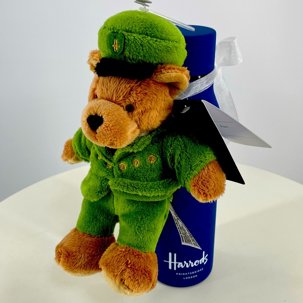 Harrods Department Store Plush Bear & Water Bottle Set NWT
